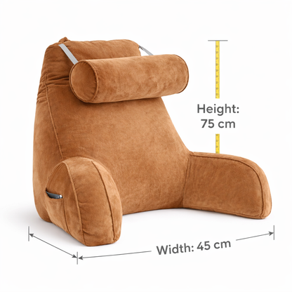 Backrest Pillow With Arms & Adjustable Headrest