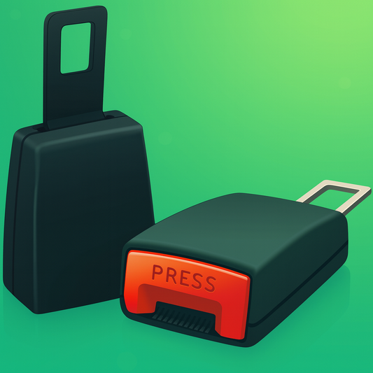 Universal Seat Belt Buckle Extender Clip (21–22mm) – Black